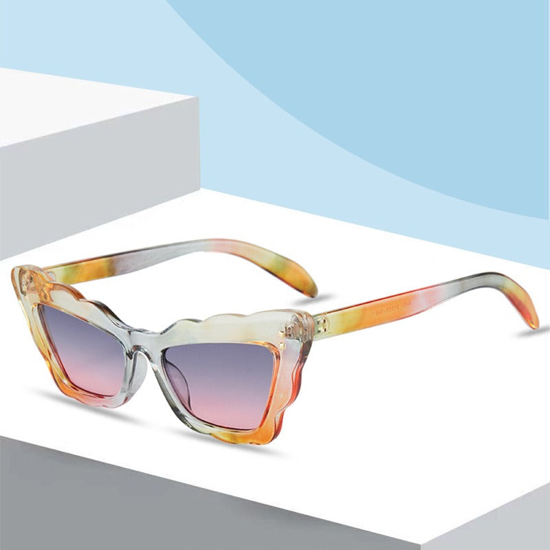 Retro high-end wave pattern progressive sunglasses