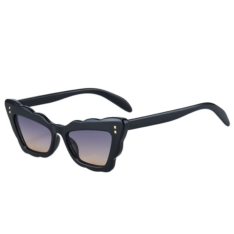 Retro high-end wave pattern progressive sunglasses