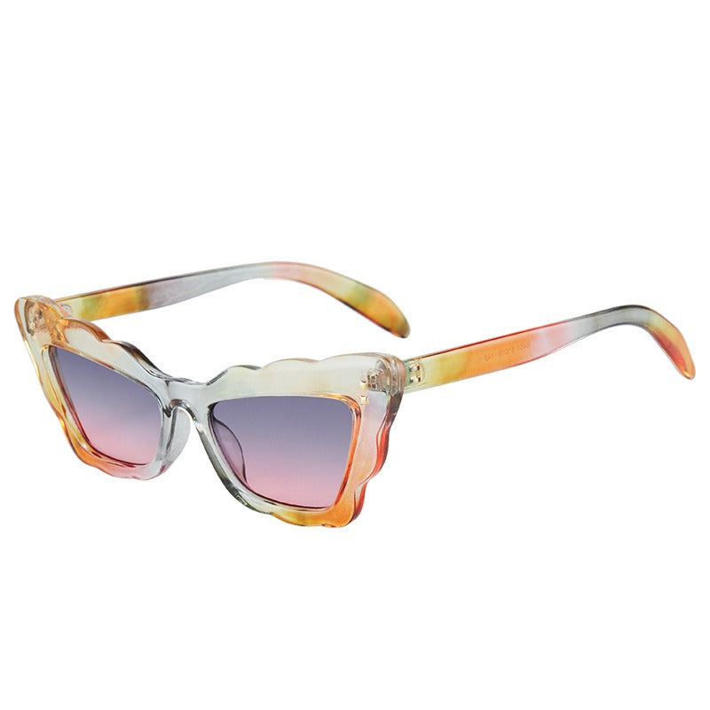 Retro high-end wave pattern progressive sunglasses