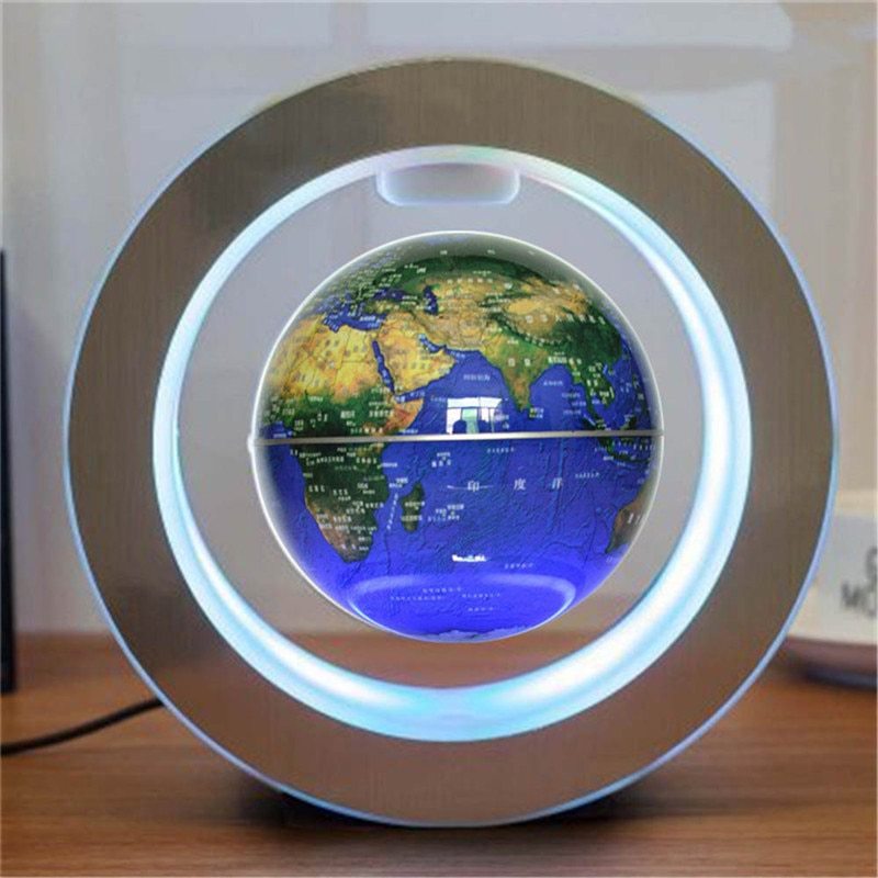 LED World Map Floating Globe Magnetic Levitation Light Anti Gravity Magic